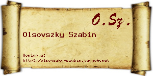 Olsovszky Szabin névjegykártya